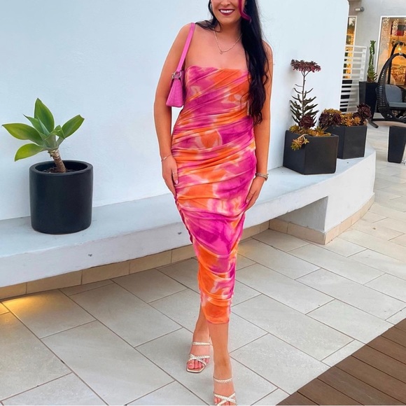 Zara PRINT DRESS WITH TULLE new with tags - Picture 10 of 17